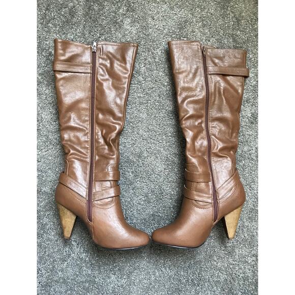 Wild Diva Women’s Cognac (brown) 3.5" Heeled Boots- Size 8 - Picture 5 of 5